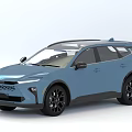 Light Blue Modern SUV With Streamlined Body Panoramic Sunroof And Black Alloy Wheels