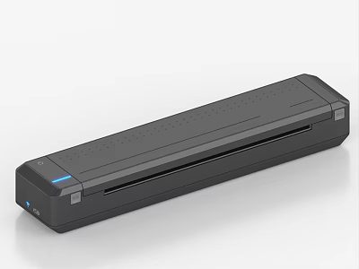 Black Portable Office Document Laminator With Blue Indicator Light And Sleek Design 3d model