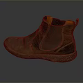 Stylish Brown Leather Ankle Boots With Orange Lining And Distressed Design