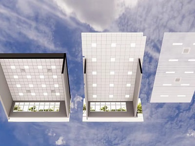 Aluminum gusset ceiling Aluminum square ceiling 3d model