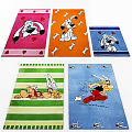 Square Rugs With Colorful Cartoon Characters And Playful Patterns For Home Decor