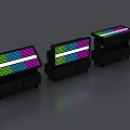 Stage Lighting Equipment With Three Units Colorful LED Strips And Black Bases