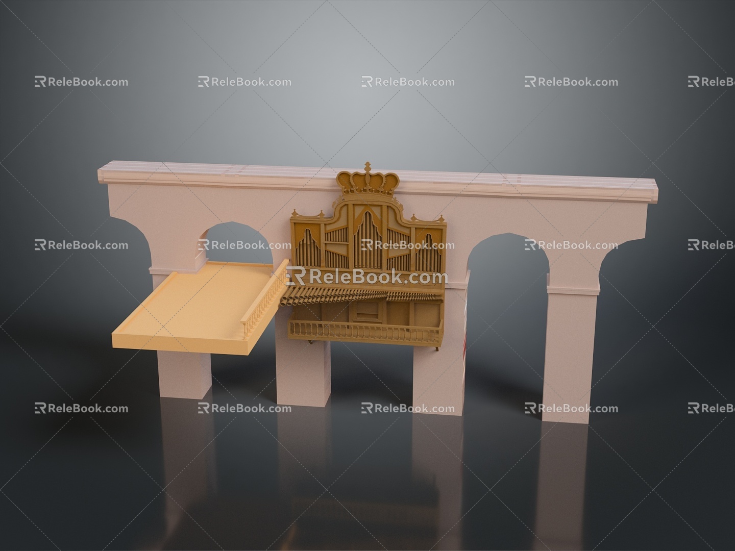 Gate House Stone Gate House Outdoor Articles Realistic 3d model