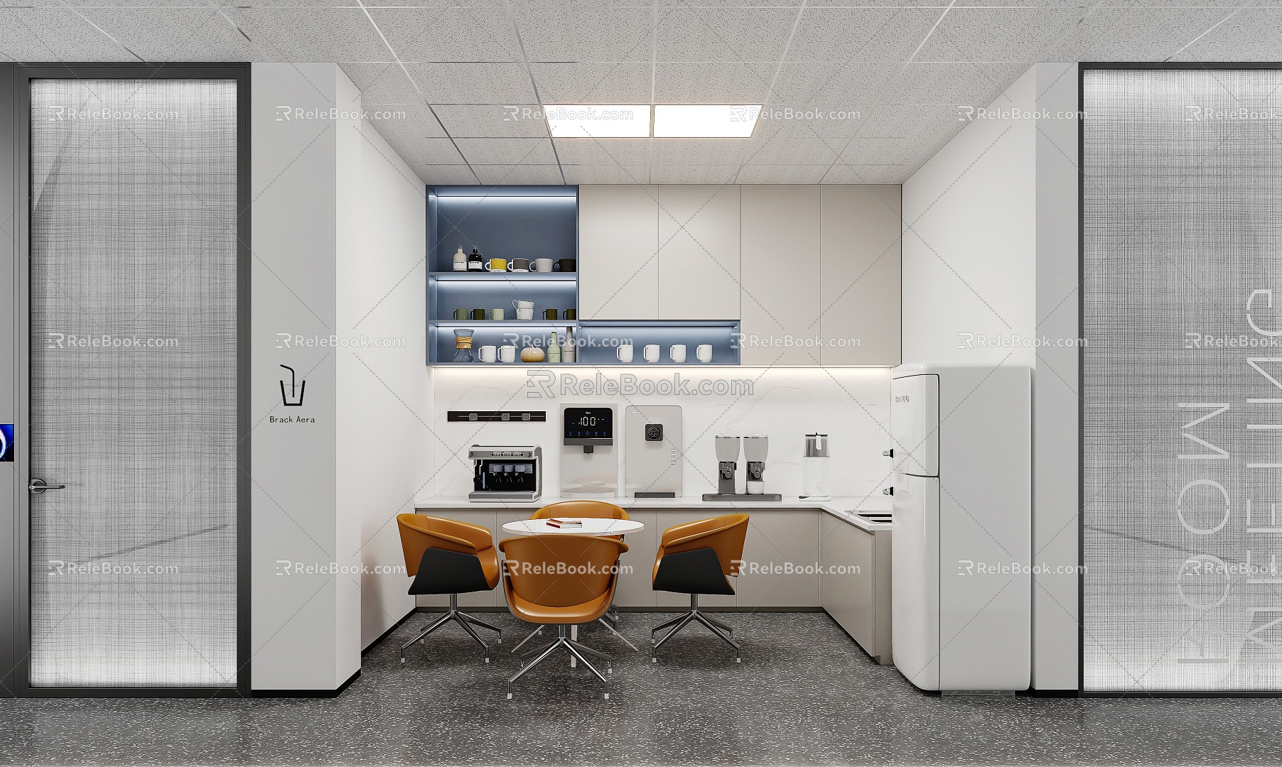 Modern office pantry 3d model