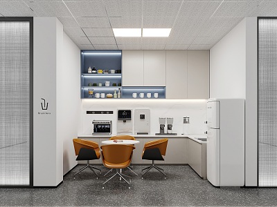 Modern office pantry 3d model