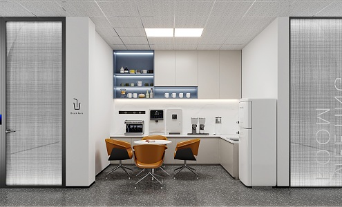 Modern office pantry 3d model