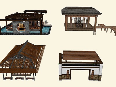 New Chinese Style Pavilion model