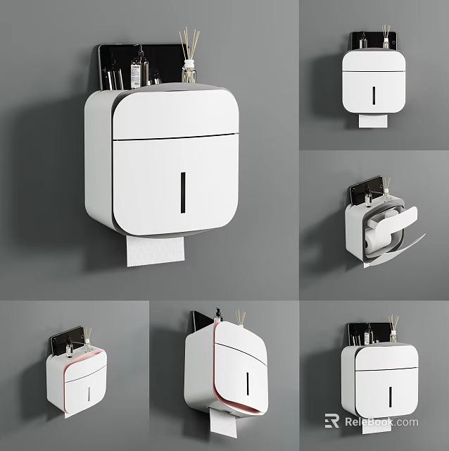Modern Wall Mounted Bathroom Accessories With Minimalist Design For Toilet Use 3d model 