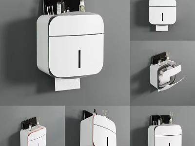 Modern Wall Mounted Bathroom Accessories With Minimalist Design For Toilet Use 3d model