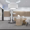 Modern Optical Store Interior With New Eyeglasses Collection And Display Counters 3d model