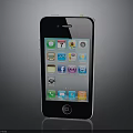 Modern Black Smartphone With App Icons On Screen And Reflective Surface