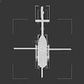 Modern Light Gray Helicopter With Rotors Fuselage Windows And Landing Gear