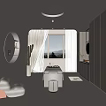 Modern SPA Sauna Interior With Massage Table Wooden Cabinets And Floor to Ceiling Window