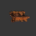 Red Layered Rock Specimen With Natural Texture On Reflective Black Surface 3d model