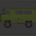 Modern bus minibus minivan driverless bus 3d model