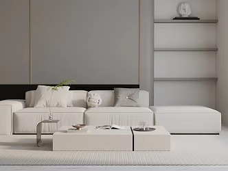 Modern three-seat sofa 3d model
