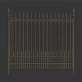 Ornate Wrought Iron Fence With Spiked Top Vertical Rails And Decorative Design