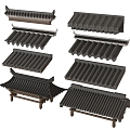 Chinese-style Ancient Building Roof Ancient Building Eaves Chinese-style Building Eaves Roof Tile Roof 3d model