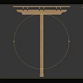 Outdoor Wooden Pergola Structure With Cross Beam Grid And Support Posts