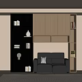Modern Simple Bookcase Book Decoration Folding Sofa 3d model