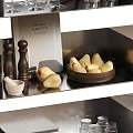 Stylish Tableware Collection Displayed On Modern Shelves With Plates Glasses Utensils And Bowls