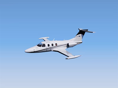 White Passenger Jet Flying in Clear Blue Sky with Smooth Aerodynamic Design 3d model