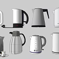 Various Modern Electric Kettles As Daily Household Appliances With Stylish Designs For Home Use