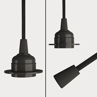 Black Lighting Accessory Design With Matte Finish And Multiple Angles View 3d model