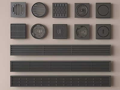 Bathroom Accessories Shower Drain Covers With Multiple Designs And Shapes For Modern Bathrooms 3d model