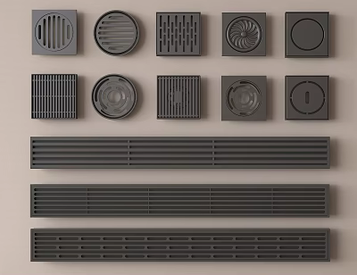 Bathroom Accessories Shower Drain Covers With Multiple Designs And Shapes For Modern Bathrooms 3d model