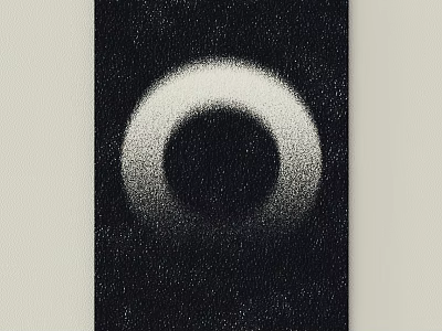 Abstract Circular Black And White Design With Gradient And Grainy Texture 3d model