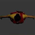 Game and Movie Character Female in Red Sari With Yellow Blouse Green Bangles and Barefoot