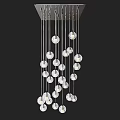 Modern Crystal Ball Chandelier With Hanging Glass Orbs And Metal Frame Design