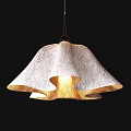Modern Textured Pendant Light With Pleated Shade And Warm Yellow Glow