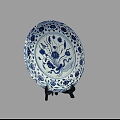 Chinese Plate Art Bookshelf Ornaments 3d model