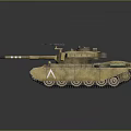Military Tank With Camouflage Paint Gun Barrel Tracks And 3D Rendering Reflection
