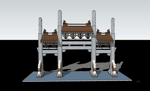 Chinese archway 3d model