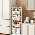 Multi tier Kitchen Storage Shelf With Baskets For Vegetables Fruits And Jars
