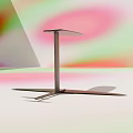 Modern Swimming Pool Facility Featuring Black Metal Slim Supports And Pink Gradient Backdrop 3d model