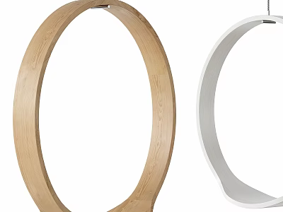 Modern Wooden and White Circular Wall Decor for Home Interior Decoration 3d model
