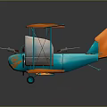 Vintage Blue And Orange Biplane Airliner Model With Dual Engines And Classic Design
