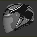 GIVI Helmet Style Weapon With Silver Black Design Transparent Shield And Reflective Surface 3d model