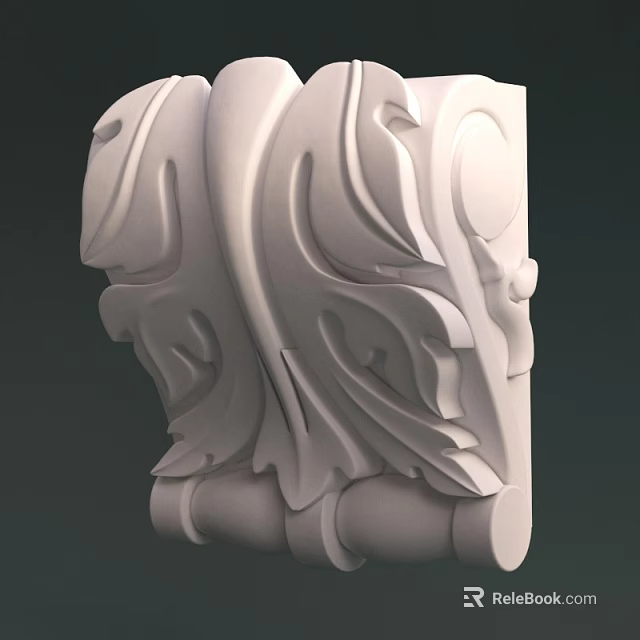 Ornate Classical Capital With Intricate Carved Leaf And Scroll Patterns 3d model 