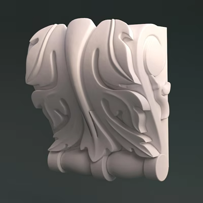 Ornate Classical Capital With Intricate Carved Leaf And Scroll Patterns 3d model