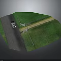 Scenic Rural Road With White Fence Green Grassland And White Car