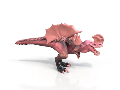 Pink Sailback Dinosaur Model Figure As Detailed Prehistoric Creature Character 3d model