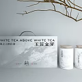 Minimalist Decorative Ornament Set White Open Box Display Silver Cylindrical Textured Design