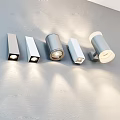 Various Styles Silver White Downlights And Spotlights For Indoor Wall Lighting