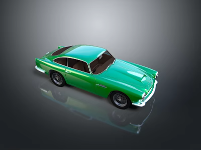 Green Vintage Sports Car With Classic Design And Sleek Shiny Exterior 3d model