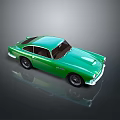 Green Vintage Sports Car With Classic Design And Sleek Shiny Exterior
